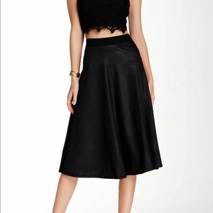 BOBEAU Faux Suede Skirt BLACK